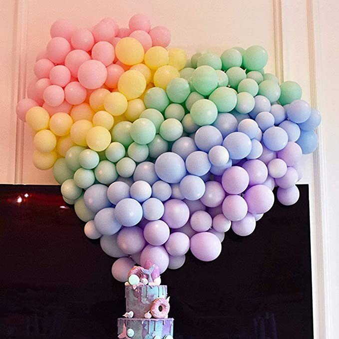 5 pulgadas 200 pc Pastel rosado púrpura látex mini pequeños globos redondos pequeños baby shower género revelar cumpleaños boda aniversario decoración - SACASUSA