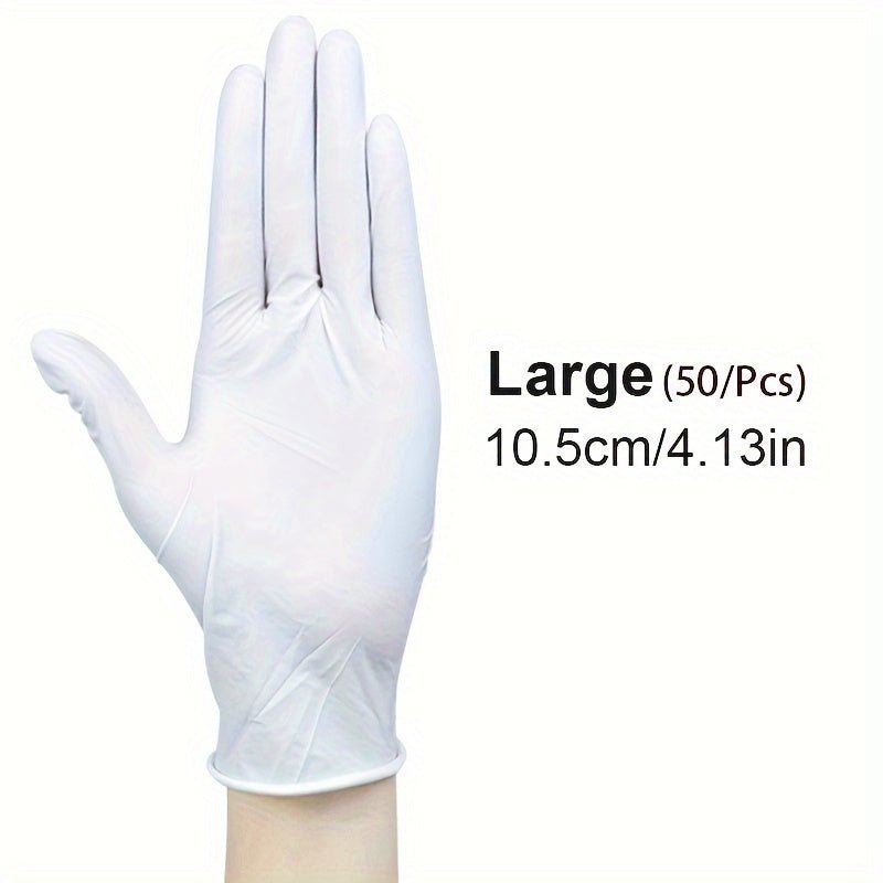 50pcs Guantes de Nitrilo Versátiles- Sin Polvo, Sin Látex, Impermeables y Resistentes al Aceite con Agarre Texturizado, Ideal para Manipulación de Alimentos & Tareas Industriales, Ambidiestros y Multicolores - SACASUSA