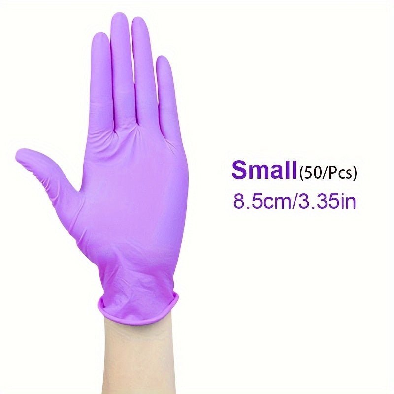 50pcs Guantes de Nitrilo Versátiles- Sin Polvo, Sin Látex, Impermeables y Resistentes al Aceite con Agarre Texturizado, Ideal para Manipulación de Alimentos & Tareas Industriales, Ambidiestros y Multicolores - SACASUSA