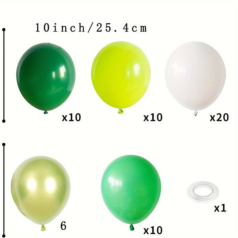 57 Piezas, Globos Del Partido Verde, Verde Oscuro Verde Esmeralda Verde Lima 10 Pulgadas Cromo Metálico Verde Y Globos De Látex Blancos Con Cinta De Globos De 33 Pies Para Suministros De Fiesta Temática Verde Cumpleaños En La Jungla Safari Día - SACASUSA