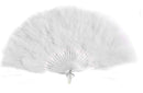 Abanico de mano de plumas plegable blanco grande hecho a mano, nuevo para fiesta de disfraces de Halloween, abanico de boda nupcial, regalo - SACASUSA