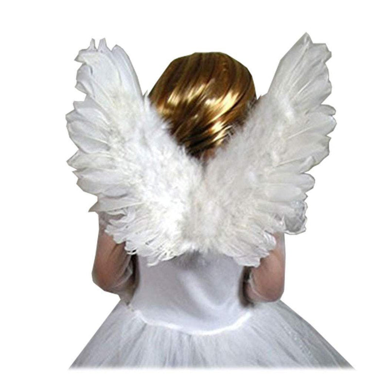 Alas de ángel de hadas de plumas blancas con disfraces de Halloween de Halo gratis niños niñas niños Pequeños de 4 a 7 años - SACASUSA