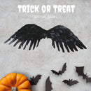 Alas de ángel de hadas de plumas negras grandes con halo gratis Disfraz de Halloween Alas de fiesta Hombres Mujeres Adultos L - SACASUSA