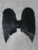 Alas de ángel de plumas negras extra grandes XL de 28 x 26 pulgadas con HALO GRATIS para adultos, mujeres y hombres - SACASUSA