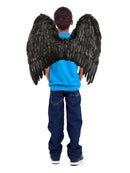 Alas de ángel de plumas negras grandes hechas a mano, disfraz de Halloween, fiesta gótica con HALO gratis, mujeres, hombres y adultos - SACASUSA