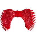 Alas de ángel de plumas rojas grandes XXL hechas a mano con HALO GRATIS para adultos mujeres hombres fiesta de disfraces de Halloween - SACASUSA