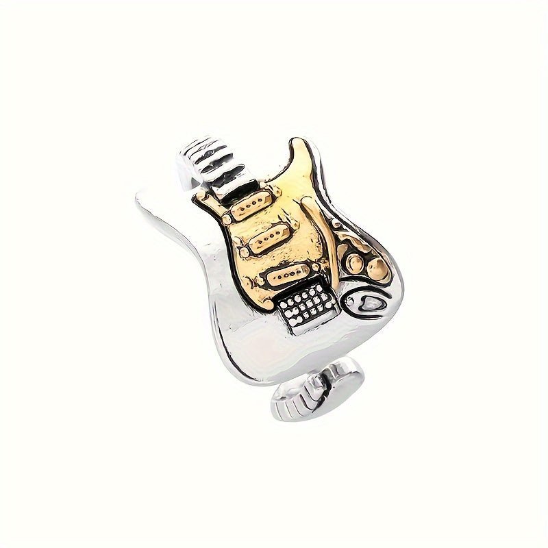 Anillo Unisex de Guitarra Eléctrica en Aleación de Zinc: Perfecto Declaración de Hip-Hop Rock para Cantantes, Guitarristas y Amantes de la Música - SACASUSA