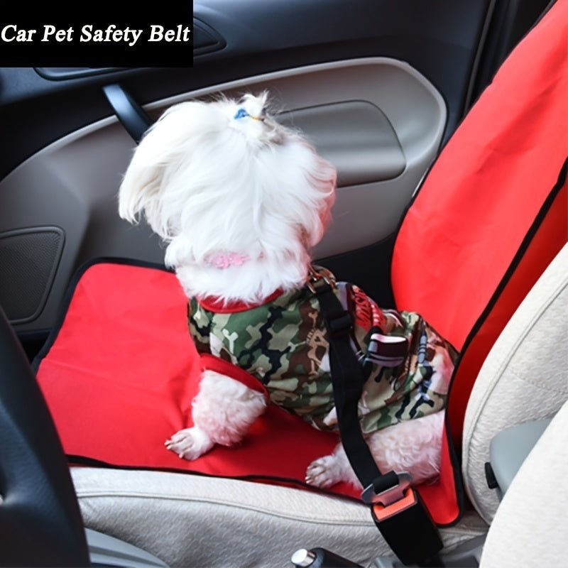 Arnes Ajustable para Mascotas en Coche: Cinturon de Seguridad Duradero para Perros y Gatos - Lavable a Mano, Hecho de Poliéster - SACASUSA