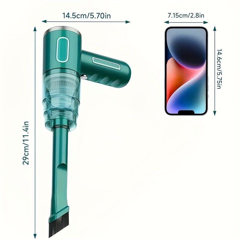 "— ""Aspiradora de Mano Atractiva y Potente: Portátil, Inalámbrica, Succión Ciclónica, Batería Recargable, Operación Silenciosa, Cargada por USB, Ideal para Coche/Oficina/Hogar, Incluye Kit de Accesorios" - SACASUSA