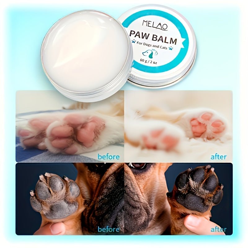 Bálsamo Natural para Protección de Patas de Perros y Gatos: Protege de Pavimentos Calientes, Alivia Patas & Nariz Secas, Restaura Patas Agrietadas, Cera Hidratante Segura - SACASUSA