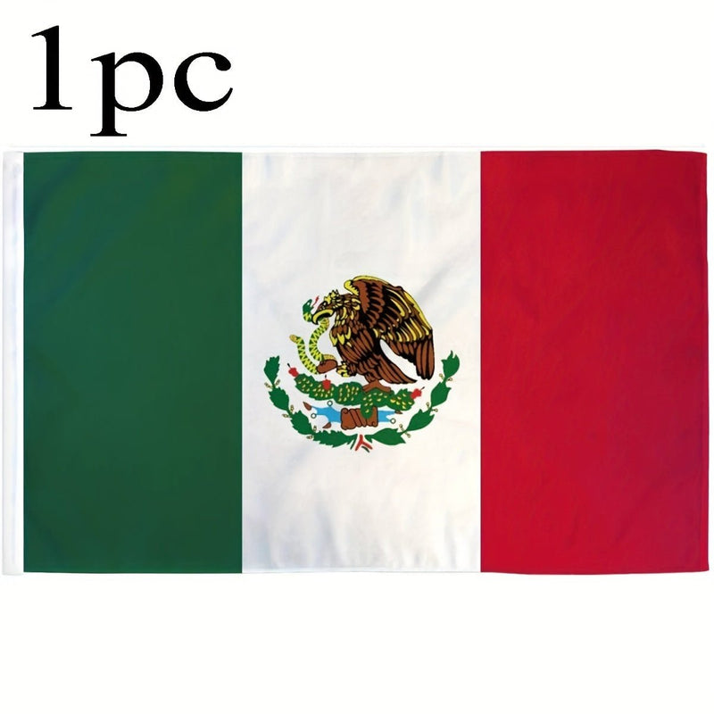 Bandera Mexicana De Poliéster, Tamaño 90*150cm, Ideal Para Fiestas Grandes, Decoración Festiva - SACASUSA