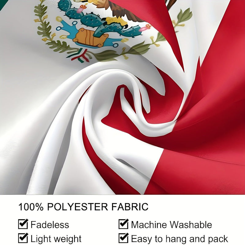 Bandera Mexicana De Poliéster, Tamaño 90*150cm, Ideal Para Fiestas Grandes, Decoración Festiva - SACASUSA