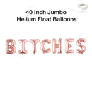 Banner de letras Jumbo BITCHES de 40 pulgadas, rosa, oro rosa, plata, decoración negra, globo, despedida de soltera, despedida de soltera, favores de fin de semana - SACASUSA