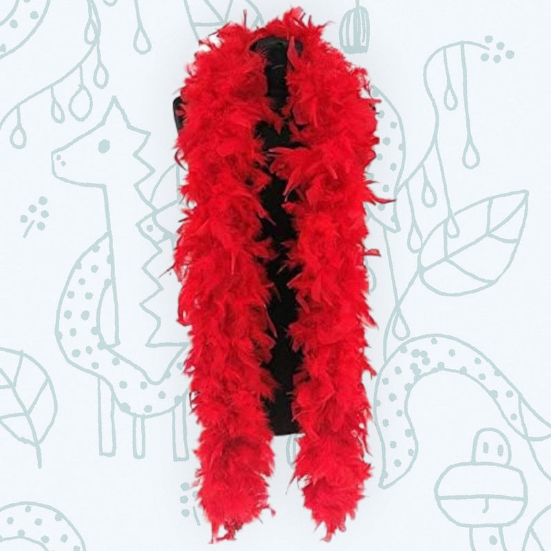 Boa de 100 gramos g Boa de plumas de pavo ROJO Chandelle 6 pies de largo 2 yardas Años 20 Hermoso color vibrante Accesorio de disfraz de Halloween - SACASUSA