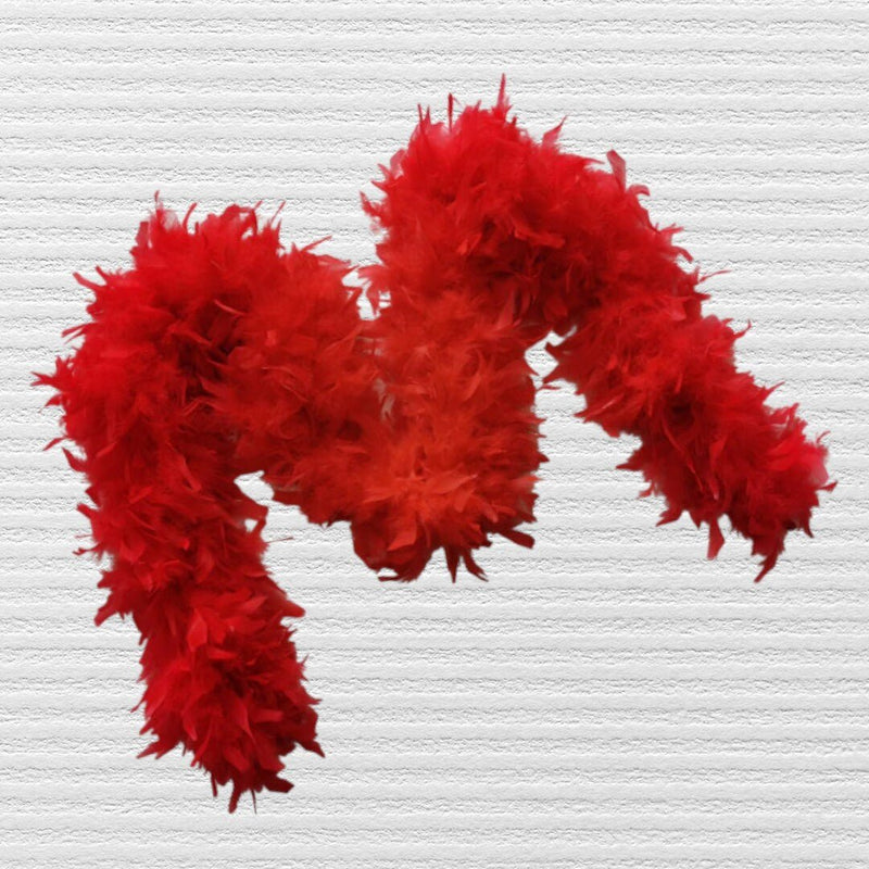 Boa de 100 gramos g Boa de plumas de pavo ROJO Chandelle 6 pies de largo 2 yardas Años 20 Hermoso color vibrante Accesorio de disfraz de Halloween - SACASUSA