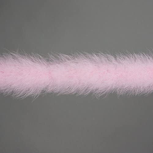 Boas artesanales de plumas de marabú de 22 gramos y 2 yardas, boa de marabú rosa caramelo, 2 yardas para adornos de bricolaje, manualidades para niños, disfraces de carnaval y Halloween - SACASUSA