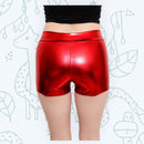Botá­n metálico brillante Botá­n elástico Chico Pantalones cortos calientes Spankies Animar Gimnasio Danza Voleibol Rave Roller Derby Chicas niños Mujeres atléticas SML - SACASUSA