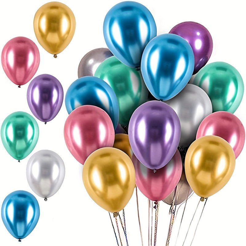 Brillo en Tus Celebraciones: 50pcs, Globos de Latex Metálicos Vibrantes de 5 Pulgadas - Perfectos para cualquier Evento, Apropiados para todas las Edades desde 14+ - SACASUSA