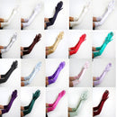 Calidad superior Azul claro 23 pulgadas sobre el codo Guantes de satén nupciales extralargos de grado A Halloween Cosplay Formal Años 20 Longitud operativa Fiesta de graduación - SACASUSA