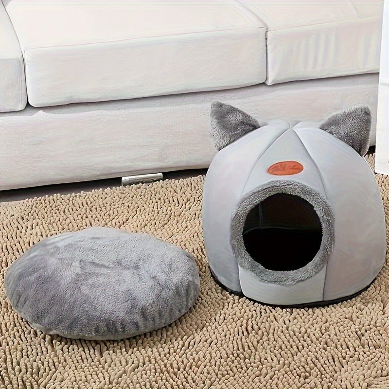 Cama Antideslizante Para Gatos De Interior, Nido Gris Para Cachorros, Cómoda Casa Para Mascotas - SACASUSA