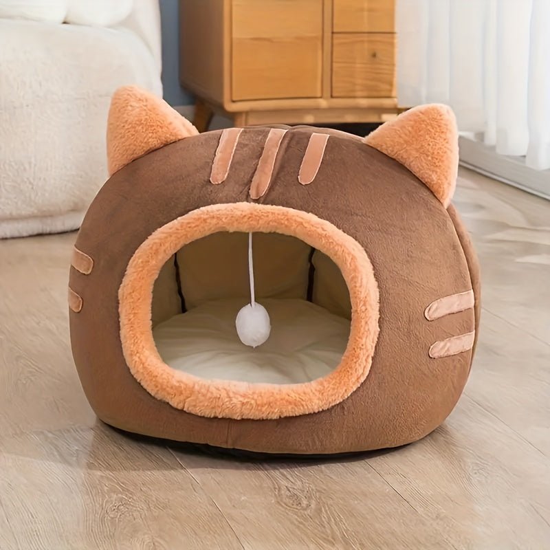 Cama Para Gatos Cama Para Perros Cama Para Mascotas Cama Semicerrada Fondo Antideslizante Cama Para Dormir Para Mascotas Lavable Y Suave Y Cálida - SACASUSA