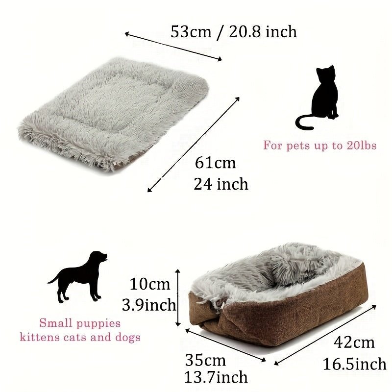 Cama/Colchoneta cómoda y suave para mascotas, cama para perros medianos, pequeños y gatos, fácil de lavar, perfecta par el invierno, accesorio para el cuidado de la mascota - SACASUSA