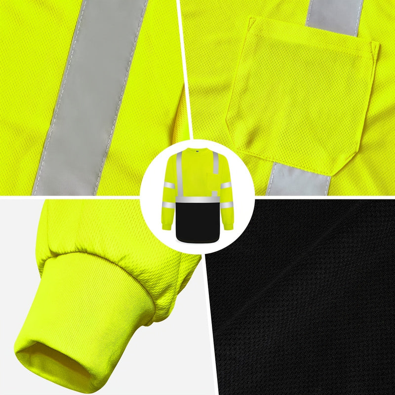 Camisas de Manga Larga Unisex de Alta Visibilidad Clase 3 - Duraderas, Resistentes a la Suciedad y Cómodas - Ideal para Construcción, Topografía y Trabajo al Aire Libre - SACASUSA