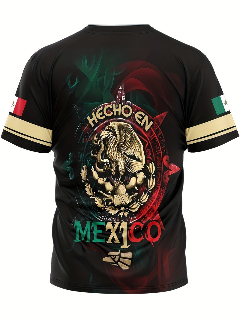 camiseta activa con cuello redondo y Estampado de águila para hombre, playeras informales y cómodas para verano, ropa para hombre, remera para entrenamiento diario en el gimnasio y correr - SACASUSA