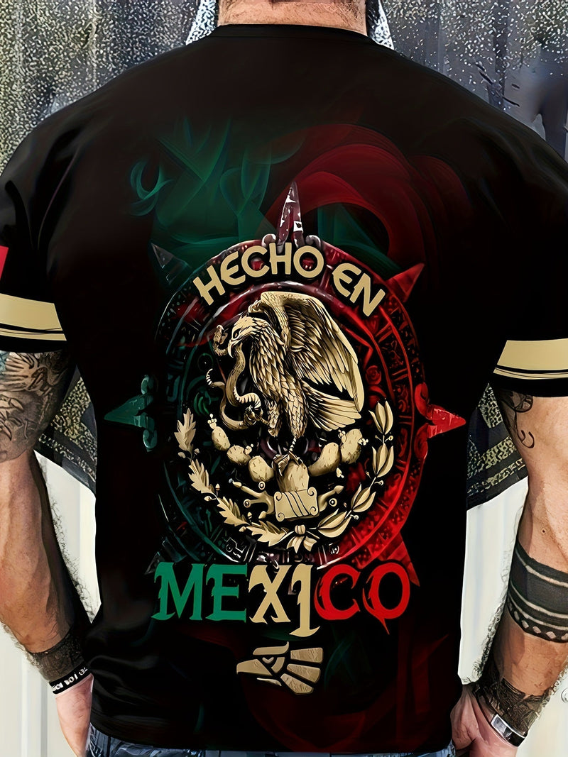 camiseta activa con cuello redondo y Estampado de águila para hombre, playeras informales y cómodas para verano, ropa para hombre, remera para entrenamiento diario en el gimnasio y correr - SACASUSA