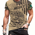 Camiseta Con Estampado De Águila Y Serpiente De México Para Hombre Para Verano, Ropa De Hombre, Jerséis Para Uso Doméstico - SACASUSA