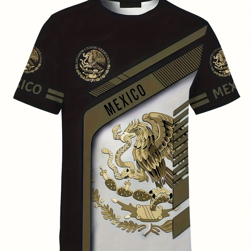 Camiseta De Cuello Redondo Gráfica De Varios Estilos De México 3D Impresión De Verano, Regalo Especial Para Hombres - SACASUSA