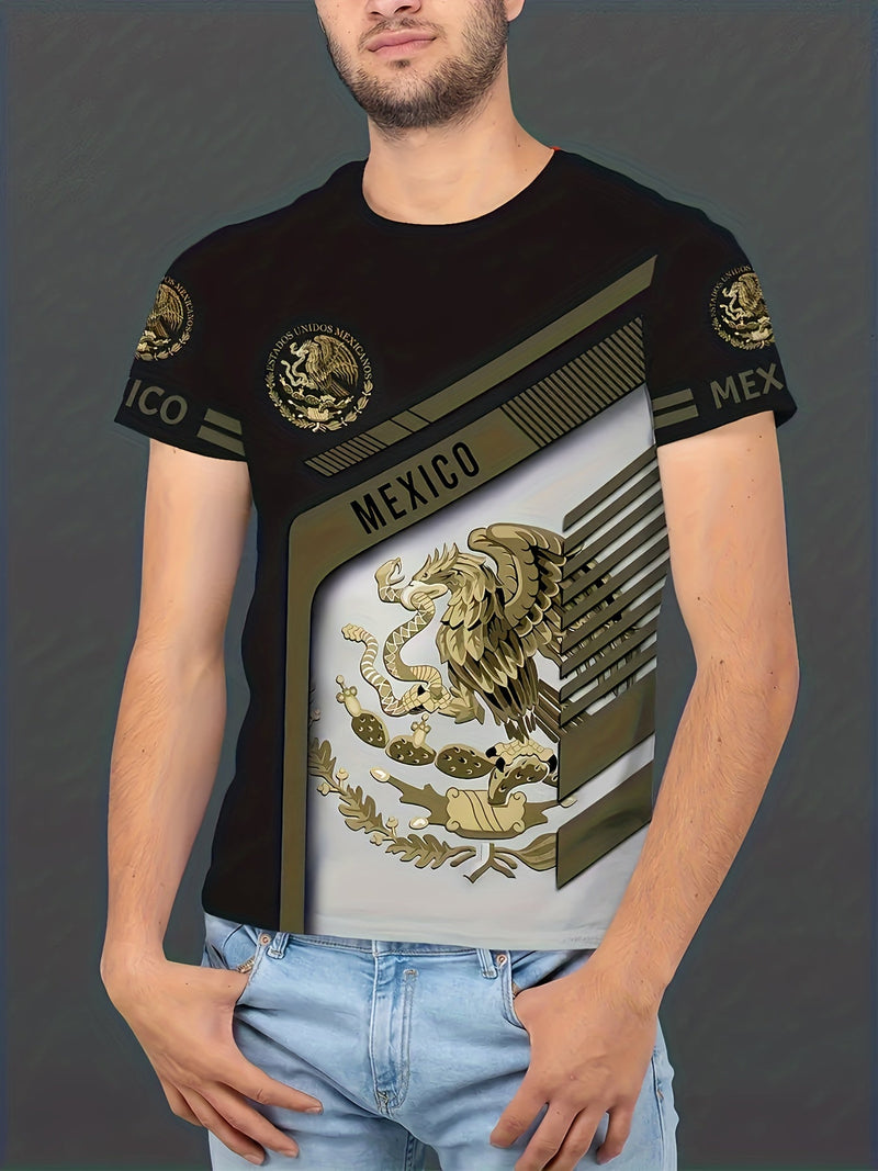 Camiseta De Cuello Redondo Gráfica De Varios Estilos De México 3D Impresión De Verano, Regalo Especial Para Hombres - SACASUSA