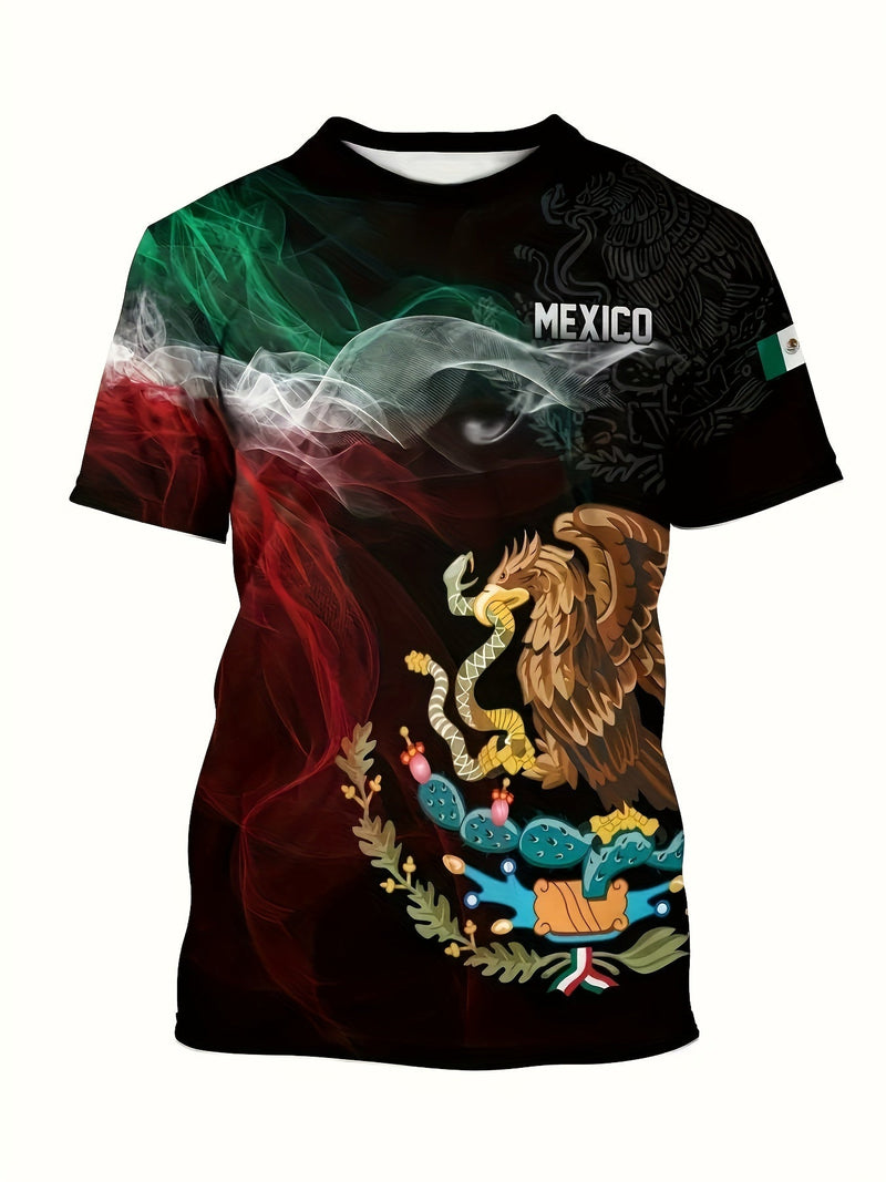 Camiseta De Cuello Redondo Gráfica De Varios Estilos De México 3D Impresión De Verano, Regalo Especial Para Hombres - SACASUSA