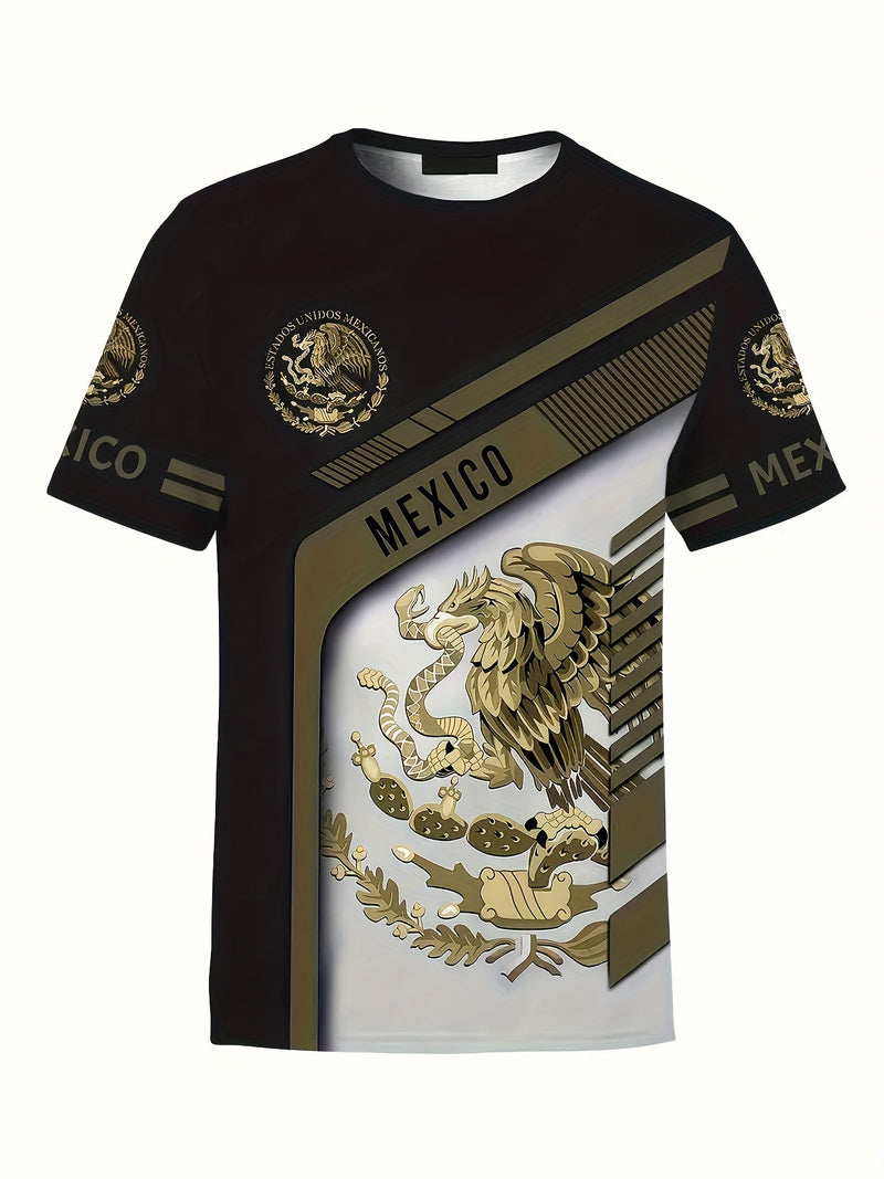 Camiseta De Cuello Redondo Gráfica De Varios Estilos De México 3D Impresión De Verano, Regalo Especial Para Hombres - SACASUSA