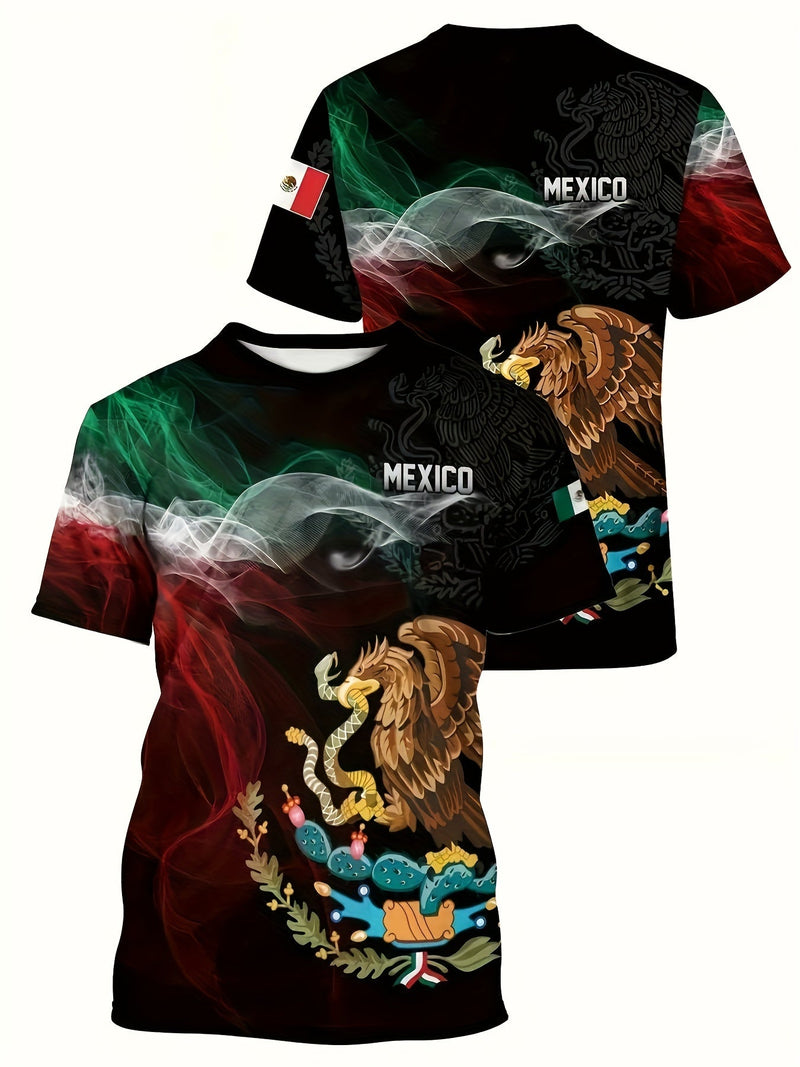 Camiseta De Cuello Redondo Gráfica De Varios Estilos De México 3D Impresión De Verano, Regalo Especial Para Hombres - SACASUSA