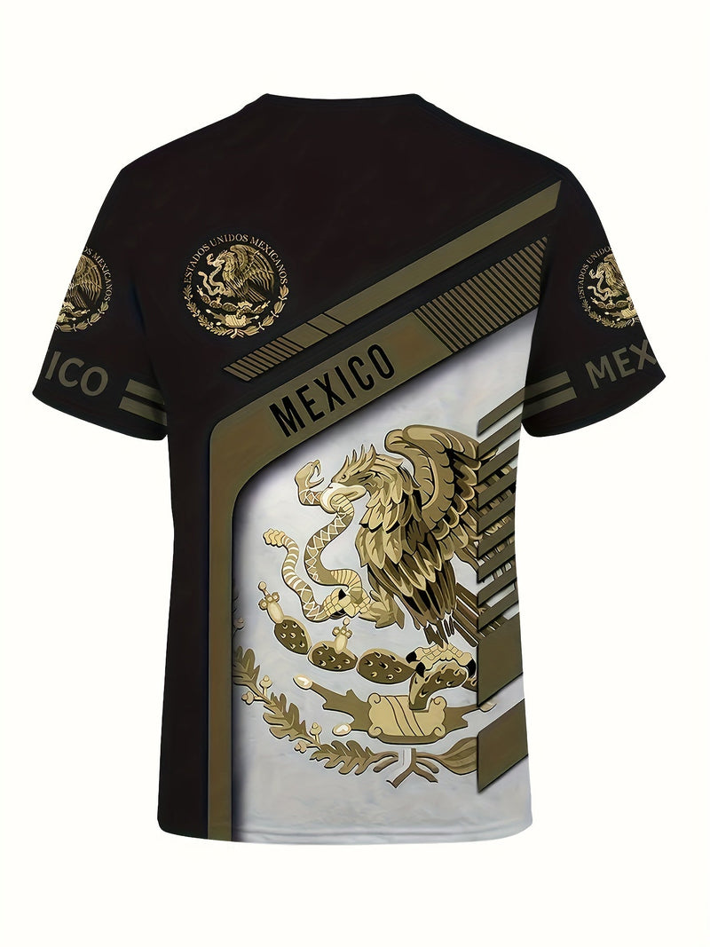 Camiseta De Cuello Redondo Gráfica De Varios Estilos De México 3D Impresión De Verano, Regalo Especial Para Hombres - SACASUSA