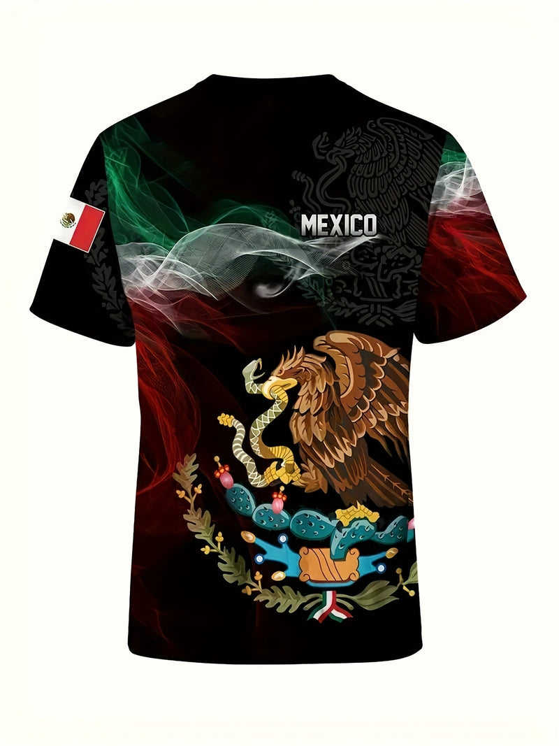 Camiseta De Cuello Redondo Gráfica De Varios Estilos De México 3D Impresión De Verano, Regalo Especial Para Hombres - SACASUSA