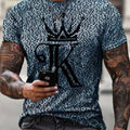 Camiseta De Hombre Con Estampado De Letra K Con Corona, Ropa De Verano Para Hombres, Playera De Pijama De Novedad Para Hombres - SACASUSA