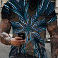 Camiseta de moda con estampado de vid de metal en 3D para hombre, remera gráfica informal para acondicionamiento muscular y comodidad de ajuste delgado, playera de manga corta para trajes de verano y pijamas novedosas - SACASUSA