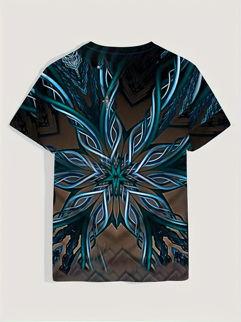 Camiseta de moda con estampado de vid de metal en 3D para hombre, remera gráfica informal para acondicionamiento muscular y comodidad de ajuste delgado, playera de manga corta para trajes de verano y pijamas novedosas - SACASUSA