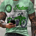 Camiseta De Pijama Con Estampado De Motocicleta Y Calavera De Rosas Para Hombre, Camiseta Gráfica Ajustada Para Ropa De Estar A La Moda De Talla Grande - SACASUSA