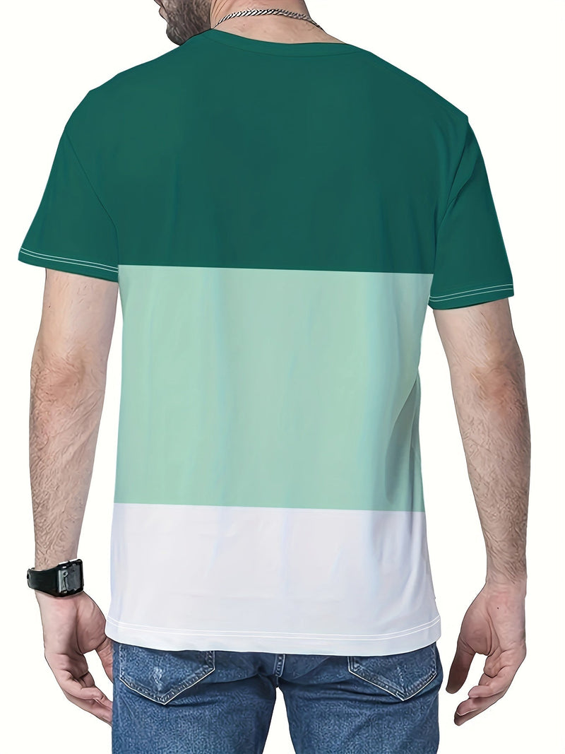 Camiseta Gráfica de Alfabeto para Hombre - Top de Cuello Redondo para Verano, Camisa Casual de Punto Cómoda, Duradera y Fácil de Cuidar - SACASUSA