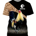 Camiseta Gráfica Unisex de Gallo | Mezcla de Poliéster y Spandex, Lavable a Máquina, Ajuste Cómodo | Top Versátil de Verano - SACASUSA