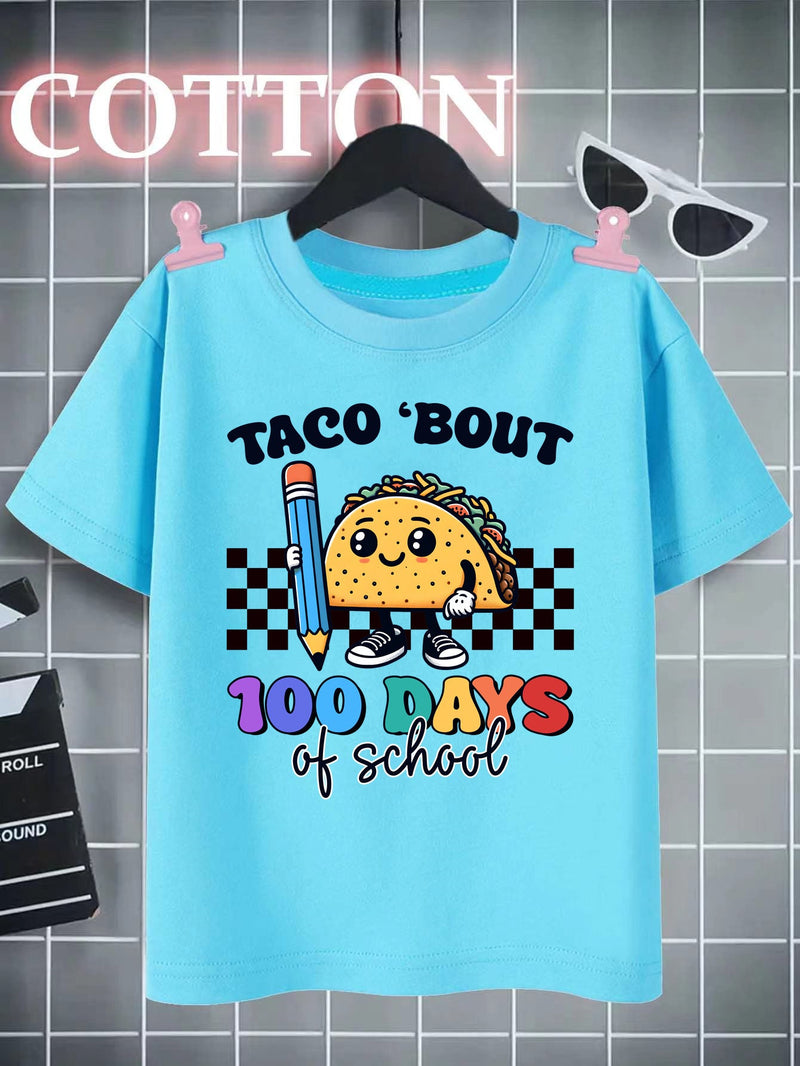 Camisetas Con Estampado De Tacos De Dibujos Animados Para Niños - ¡Ropa Fresca, Ligera Y Cómoda Para El Verano! - SACASUSA