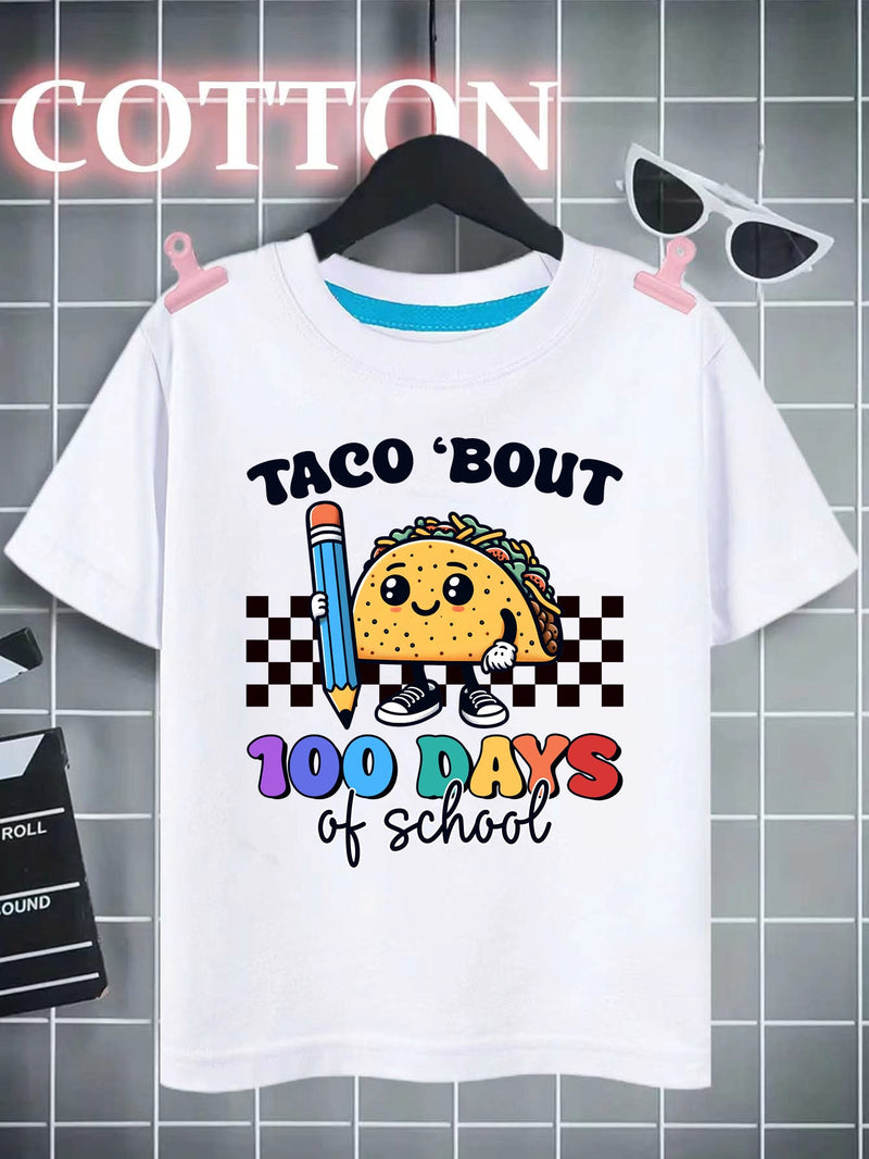 Camisetas Con Estampado De Tacos De Dibujos Animados Para Niños - ¡Ropa Fresca, Ligera Y Cómoda Para El Verano! - SACASUSA