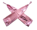 Candy Light Pink Fingerless Over Elbow Shiny Metallic Wet Look Stretchy Extra Long Gloves Halloween Costume Party Cosplay Work Length Women