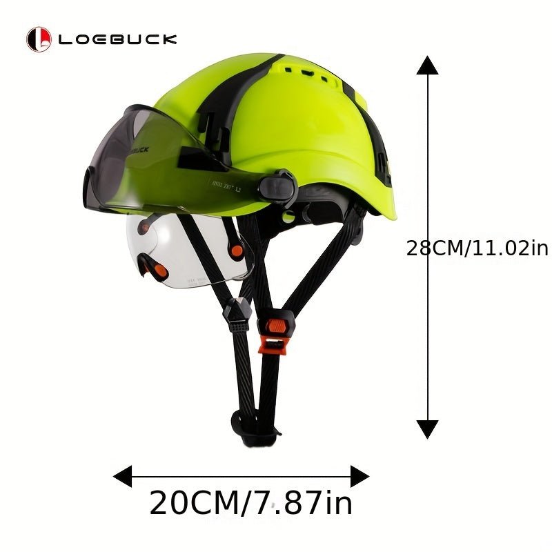 Casco de Seguridad LOEBUCK Liviano con Ventilación - Sombrero Duro Aprobado por ANSI Z89.1, Suspensión Ajustable de 6 Puntos, ABS Duradero para Trabajo Industrial y de Construcción - SACASUSA