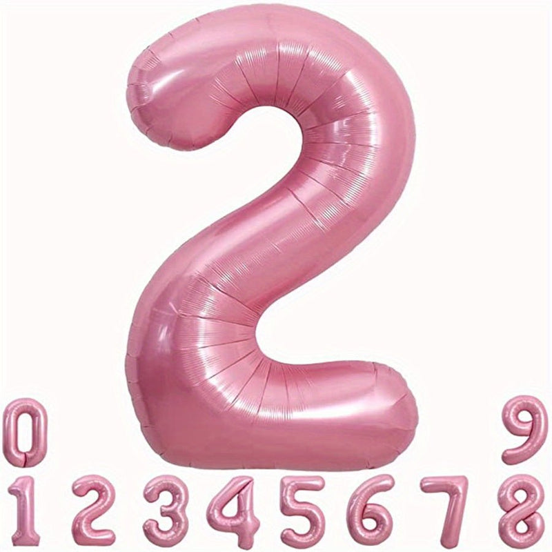 "¡Celebra con Estilo: Globos Numéricos de 40"" en Rosa Macaron de Helio y Aluminio (0-9) - Perfectos para Cumpleaños, Graduaciones, Aniversarios - Incluye Cinta & Pajita, Apto para 14+" - SACASUSA