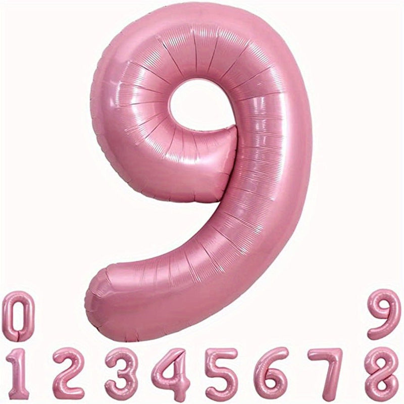 "¡Celebra con Estilo: Globos Numéricos de 40"" en Rosa Macaron de Helio y Aluminio (0-9) - Perfectos para Cumpleaños, Graduaciones, Aniversarios - Incluye Cinta & Pajita, Apto para 14+" - SACASUSA