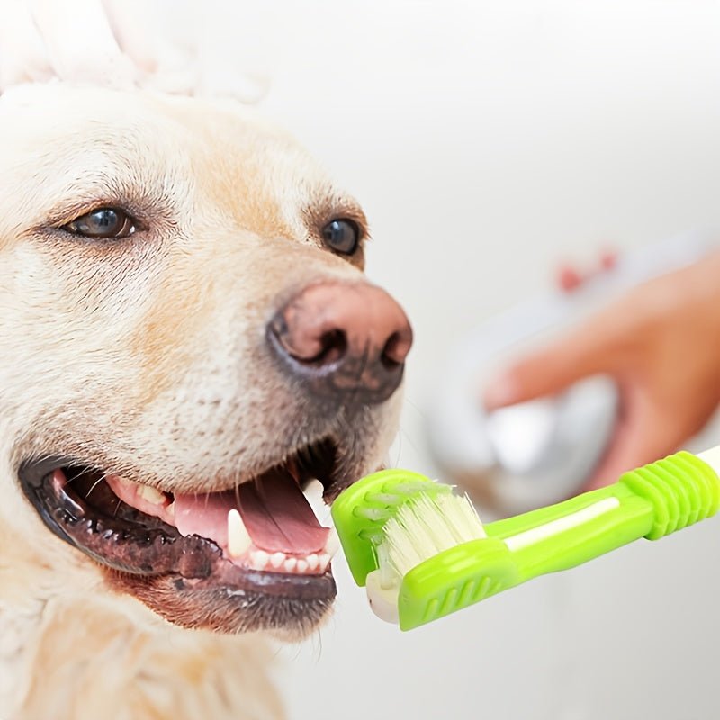 Cepillo de dientes para mascotas para limpieza, cepillo de dientes de enfermería oral de 3 cabezales para perros y gatos - SACASUSA